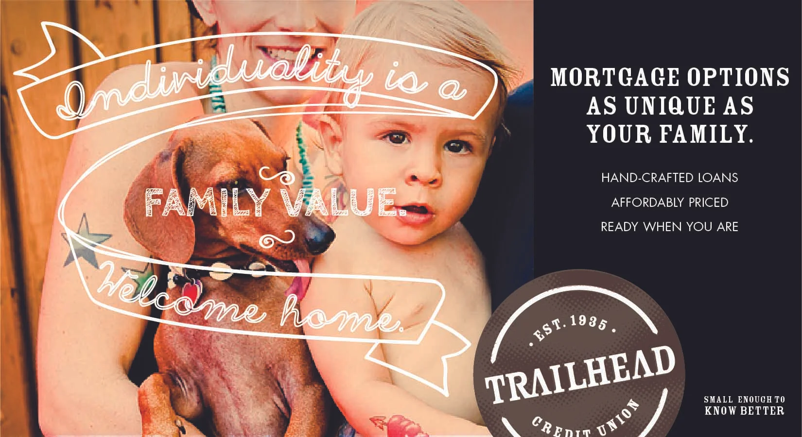 The Trailhead design style is minimal and unpolished. Color comes through in the photography - and in the logo, which changes to fit the whim of its environment. The logo, like the brand, is non-conformist.