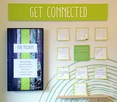 An interactive community space allows members to share stories, goals, what they love about RCU, or just say 'hi'.