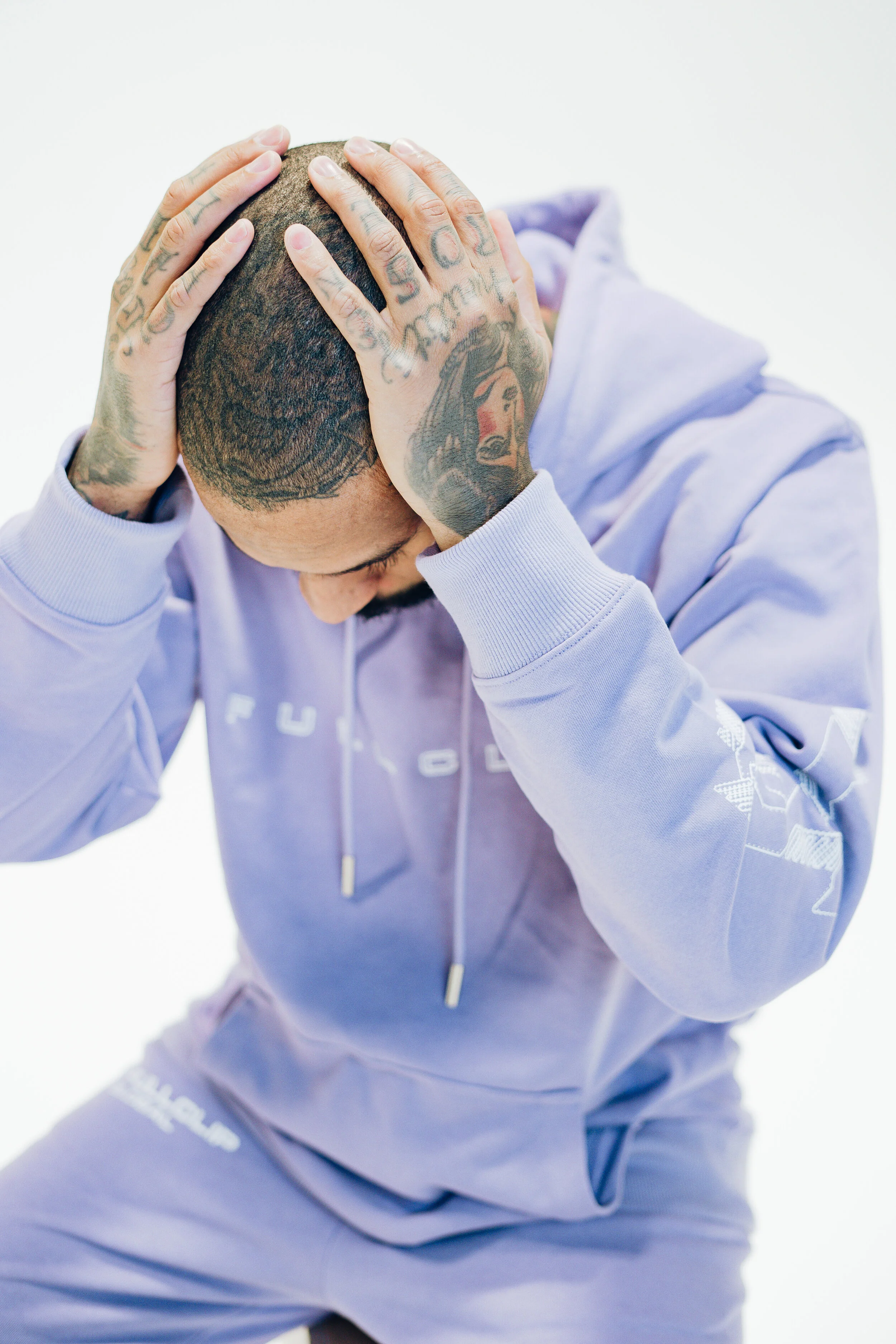 Embroidered Heavyweight Quick Strike Hoodie - Lavender