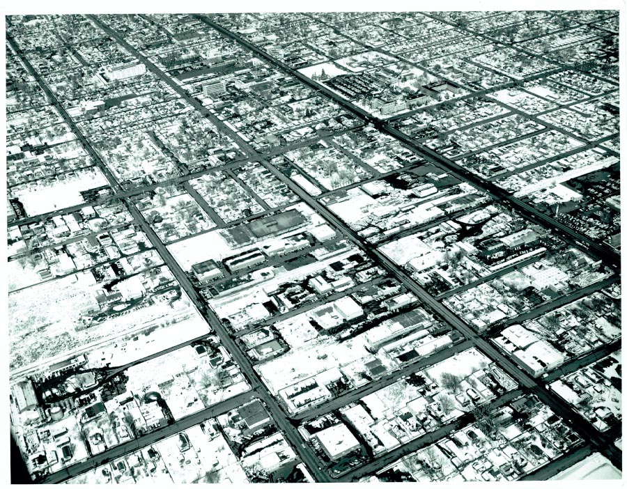 Aerial view of downtown South Salt Lake in the 1960s.