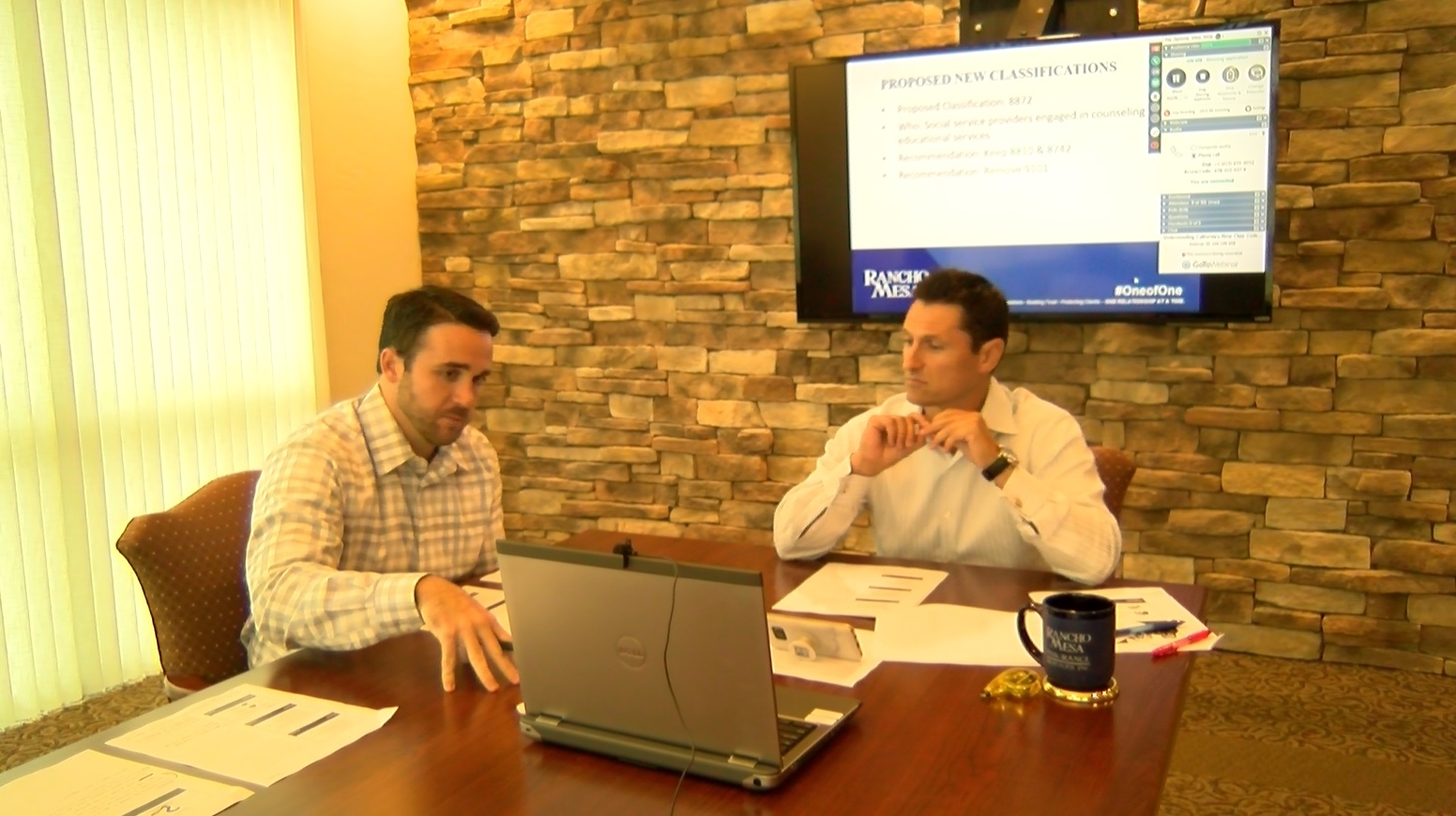 Chase Hixson and Sam Brown during a live webinar