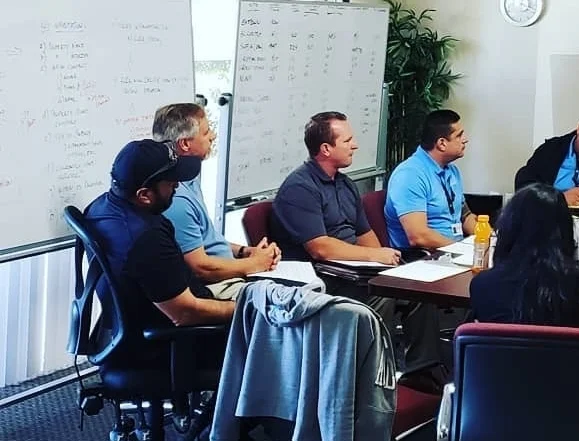 Sunset Commercial management and ownership team sitting around a conference table.