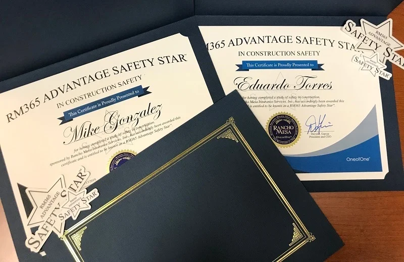 Image of Safety Star Certificates.