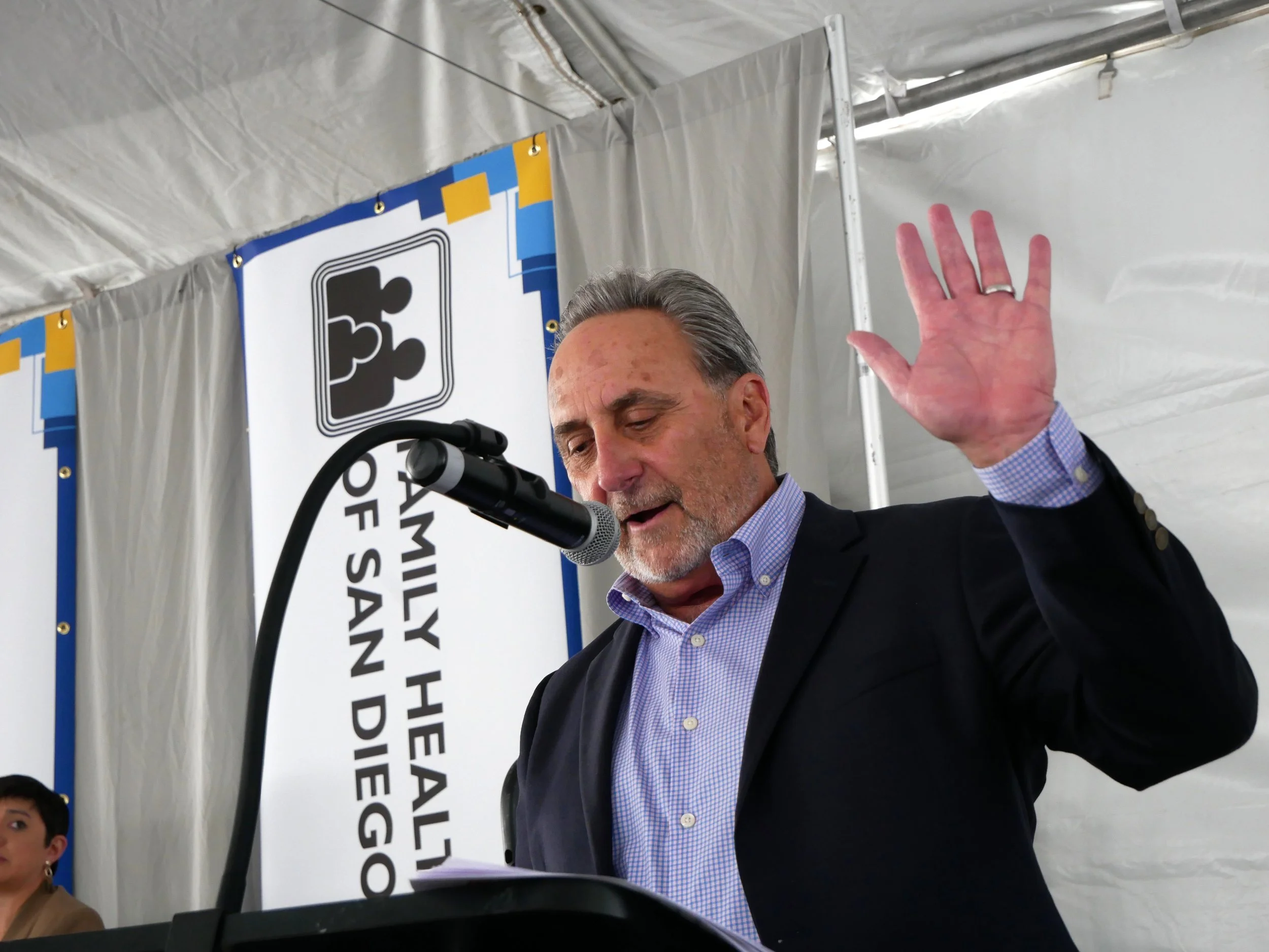  Dave Garcia speaking as Master of Ceremonies. 