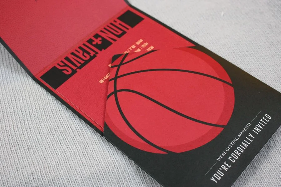 AnN + Travis Basketball Wedding Stationery