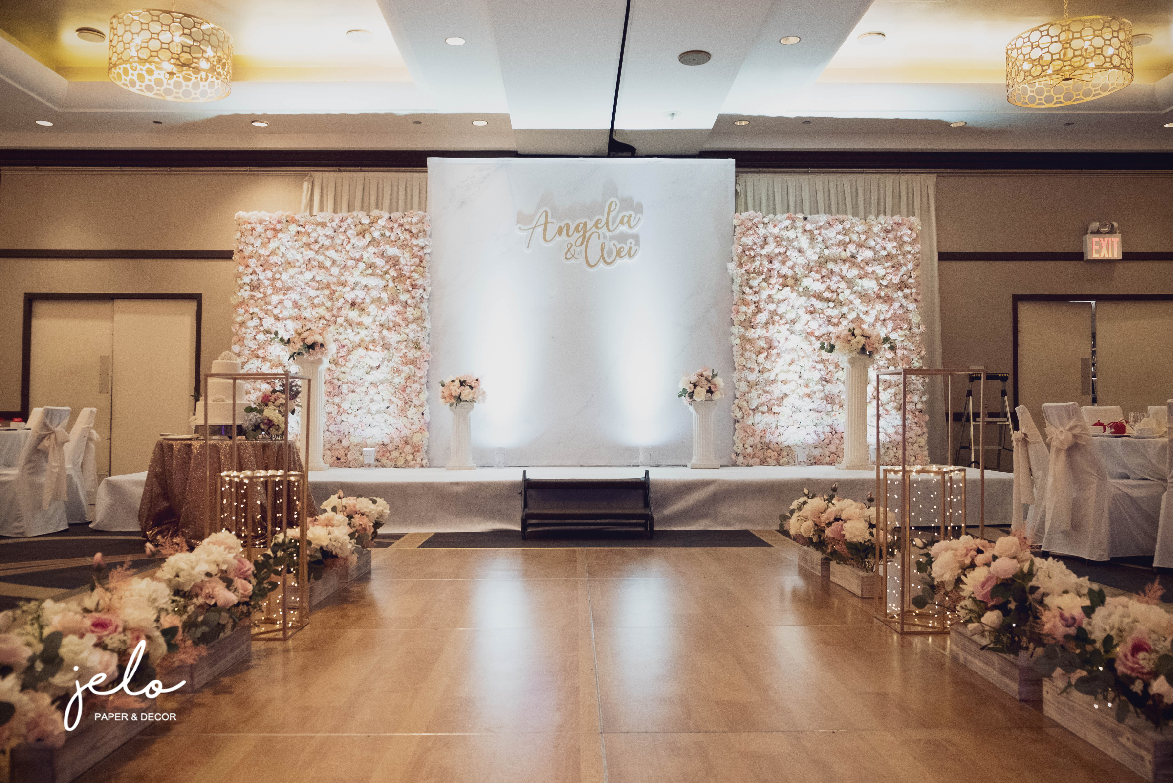 Angela + Wei's Marble with Flower Wedding 
