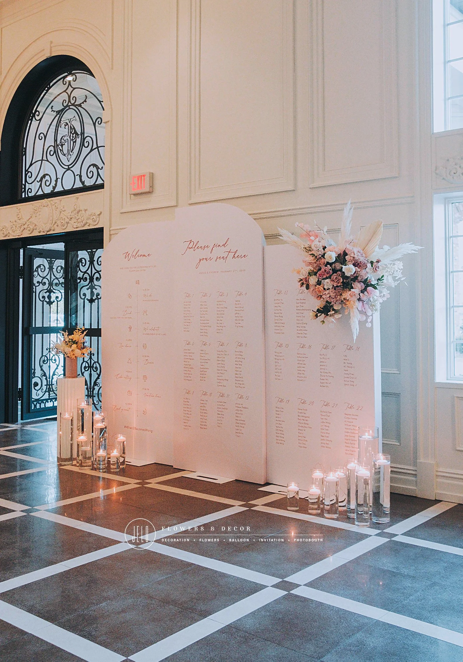 Annie + Andrew's Wedding Signage at The Estate Florentine Gardens