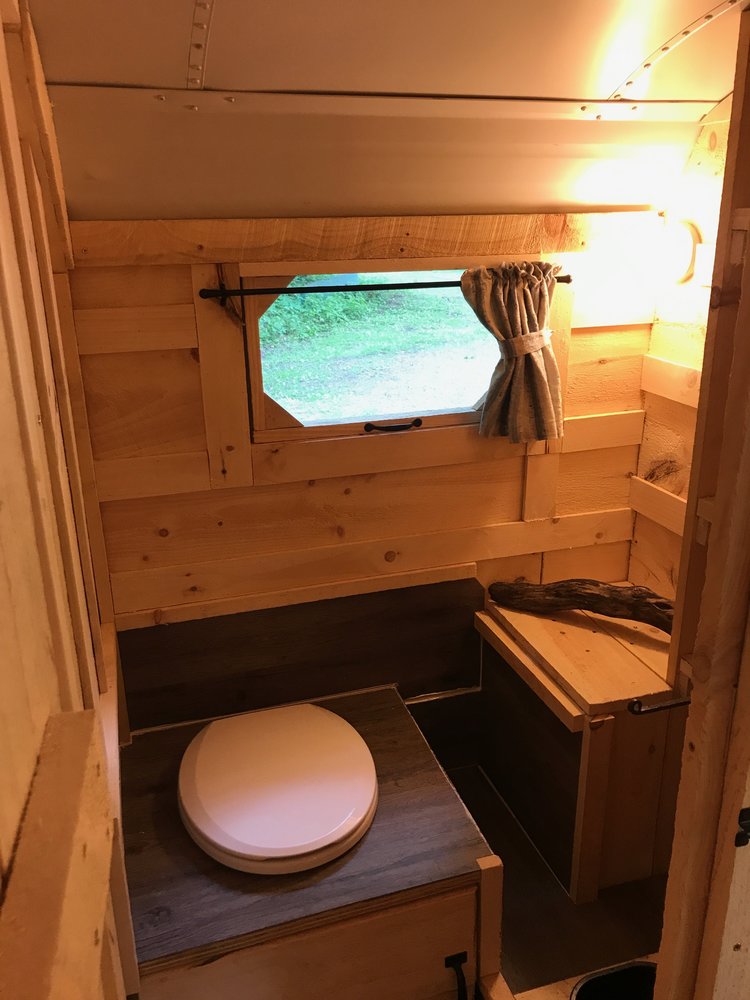 Tiny House Cabin Al In Upstate Ny, Bear Happy Camper Shower Curtain
