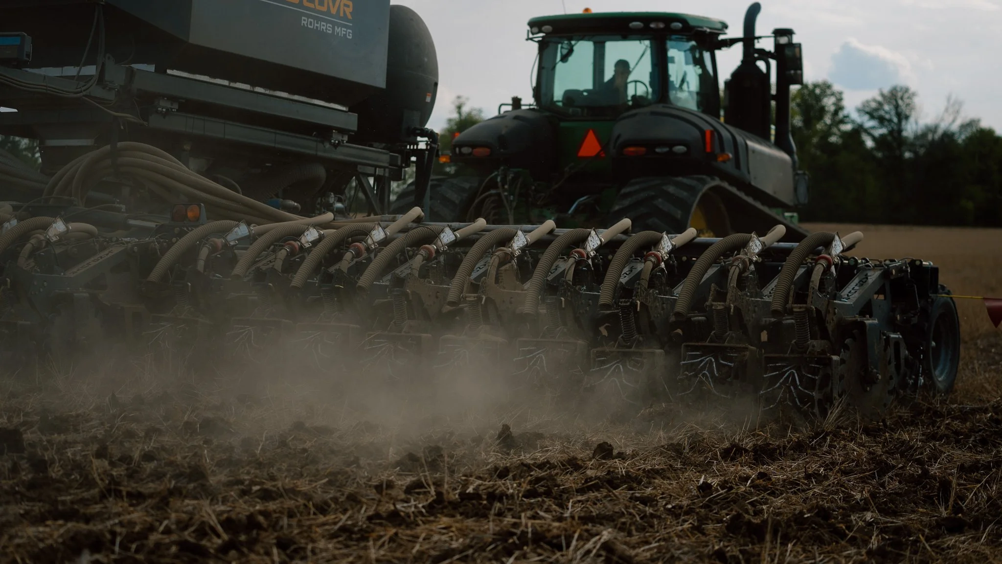 LandLuvr strip tilling in the field.  Stripper, strip crop.
