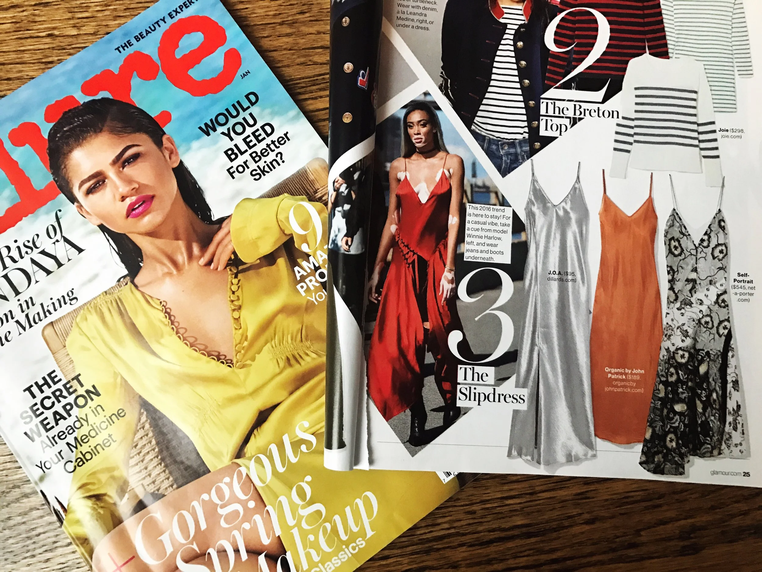 allure on the left, Glamour on the right  