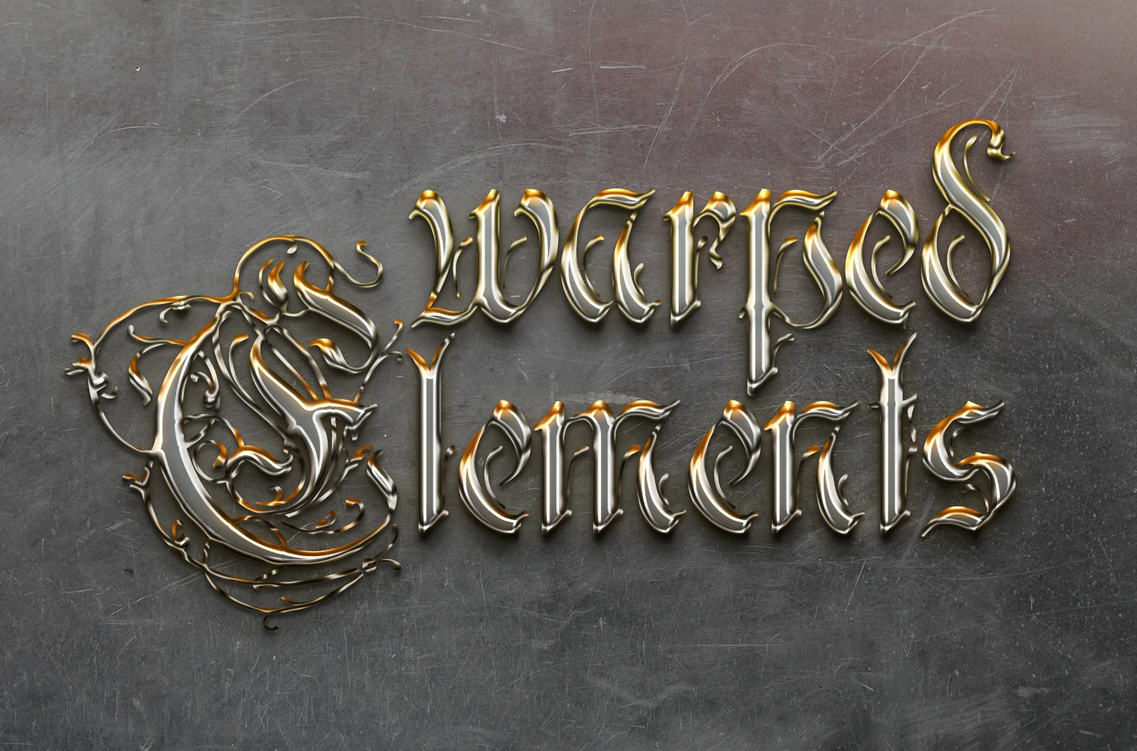Platinum-Gold Metallic Text