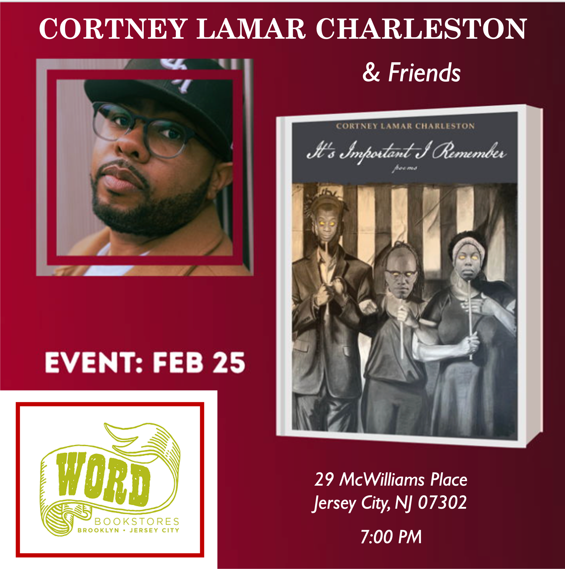 Cortney Lamar Charleston &amp; Friends: It's Important I Remember Book Launch