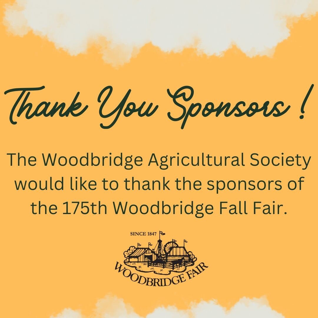 The Woodbridge Agricultural Society
would like to
thank the sponsors of the 175th Woodbridge Fall Fair.
The Fair would not be possible without your generous
support!
.
.
.
#WoodbridgeFair #175thWoodbridgeFallFair #Fair
#FallFair #Woodbridge #Vaughan 