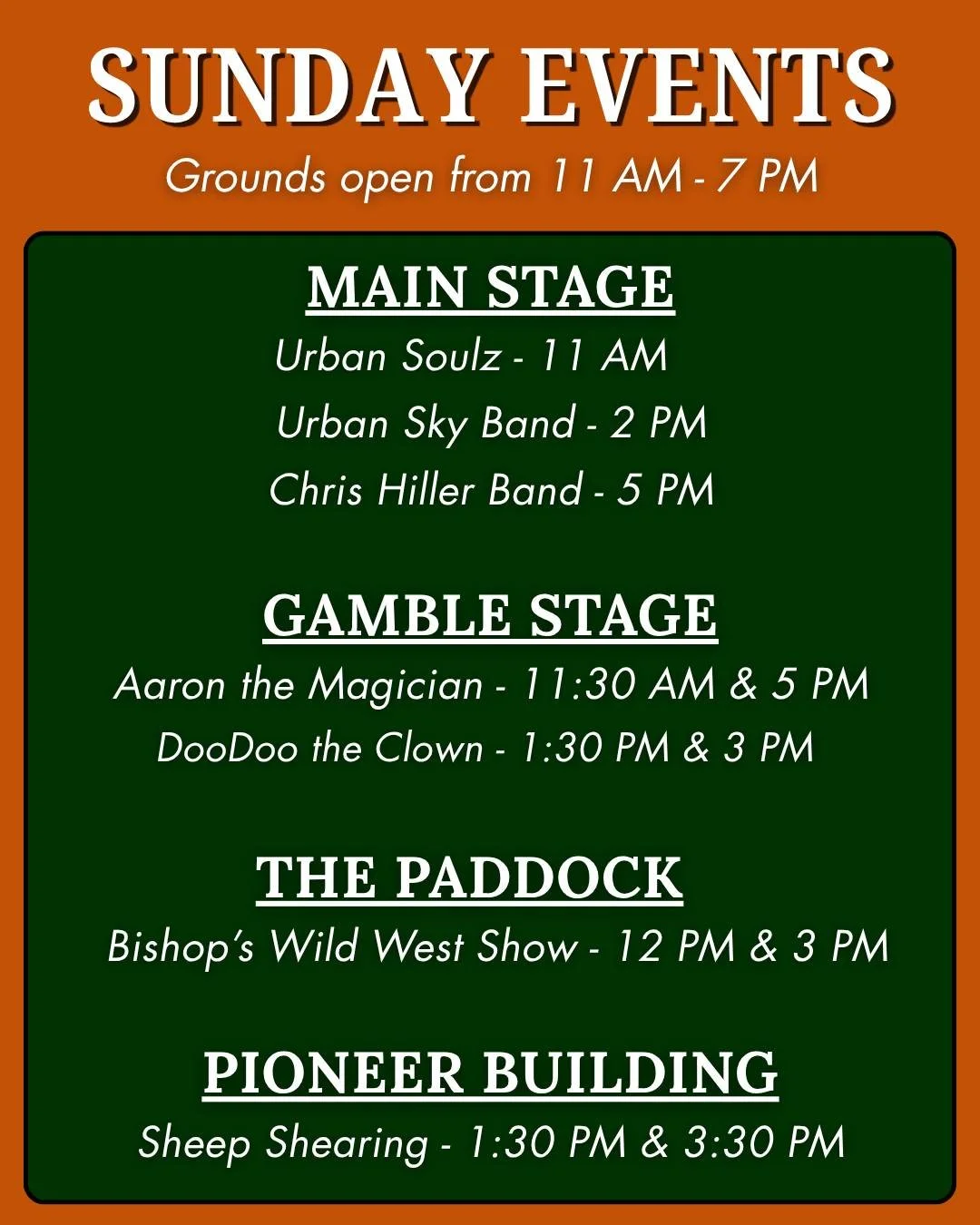 DAY 2 SCHEDULE: See all of the performances and activities happening tomorrow at the 178th Woodbridge Fall Fair. Swipe over to see the map with the corresponding locations. Can't wait to see you all!

#woodbridge #fallfair #woodbridgefallfair #178woo