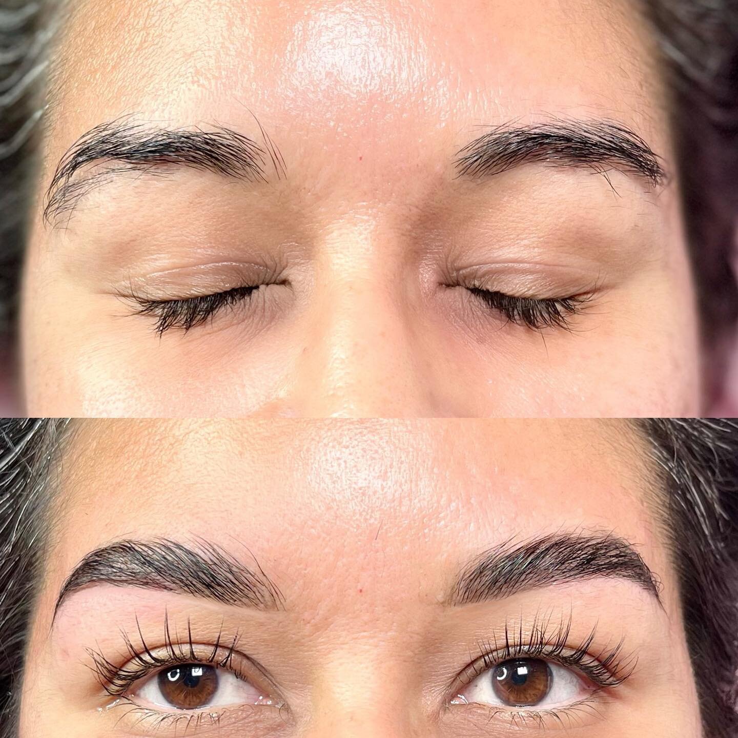 Get into this #beforeandafter 💕
Our lively client came in for a brow lamination + tint AND a lash lift + tint 
.
Her results were 😍😍😍
.
Each of these services are still currently $45 for the remainder of August. Book now via DM! &hearts;️