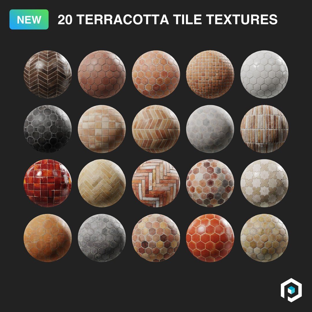 Terracotta tiles are now available on Poliigon! 20 distinctive digital assets providing rich textures for living room floors, kitchen backsplashes, and other uses. 
.
.
.
 #3d #cg #cgi #3dart #3ddesign #3dmodeling #3dmodel #3dartist #poliigonwork #po