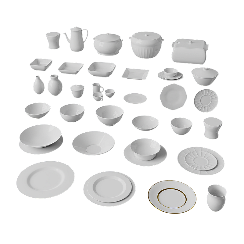 bowls and plates 3D models