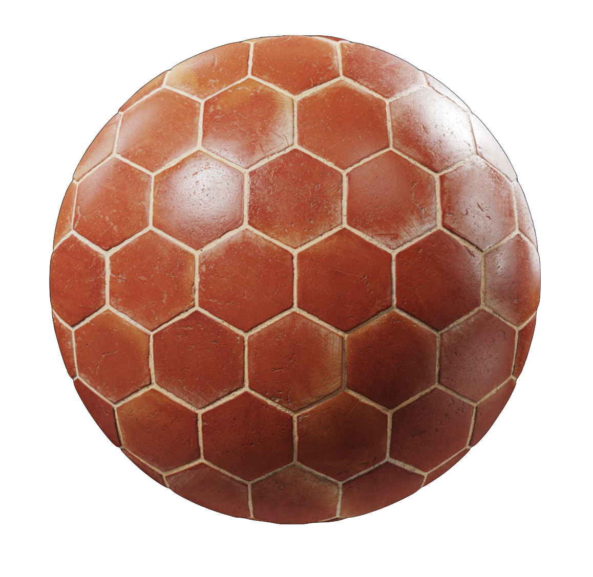 Tiles Terracotta Red Hexagon 001