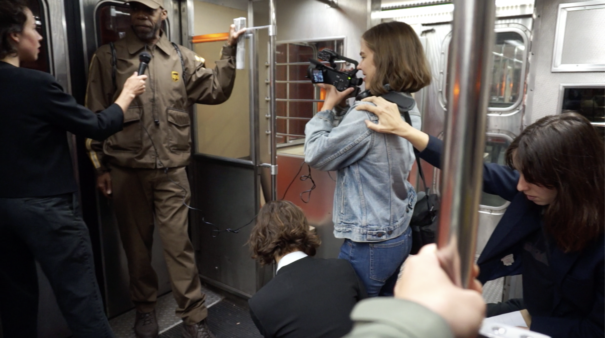  Performance, role-playing conversation / production still / 2018  Strat Comm staged experimental interviews with residents, professors, students, and activists referencing tools from Augusto Boal’s Theater of the Oppressed.   