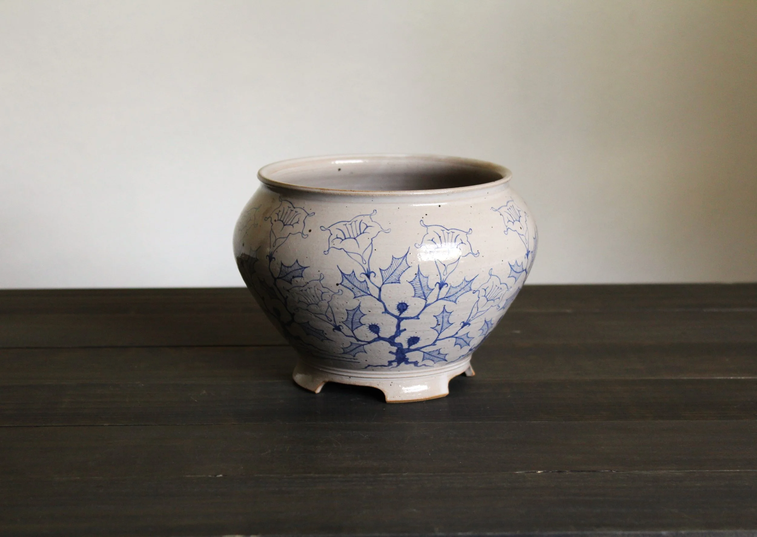 Blue Datura Flower Pot