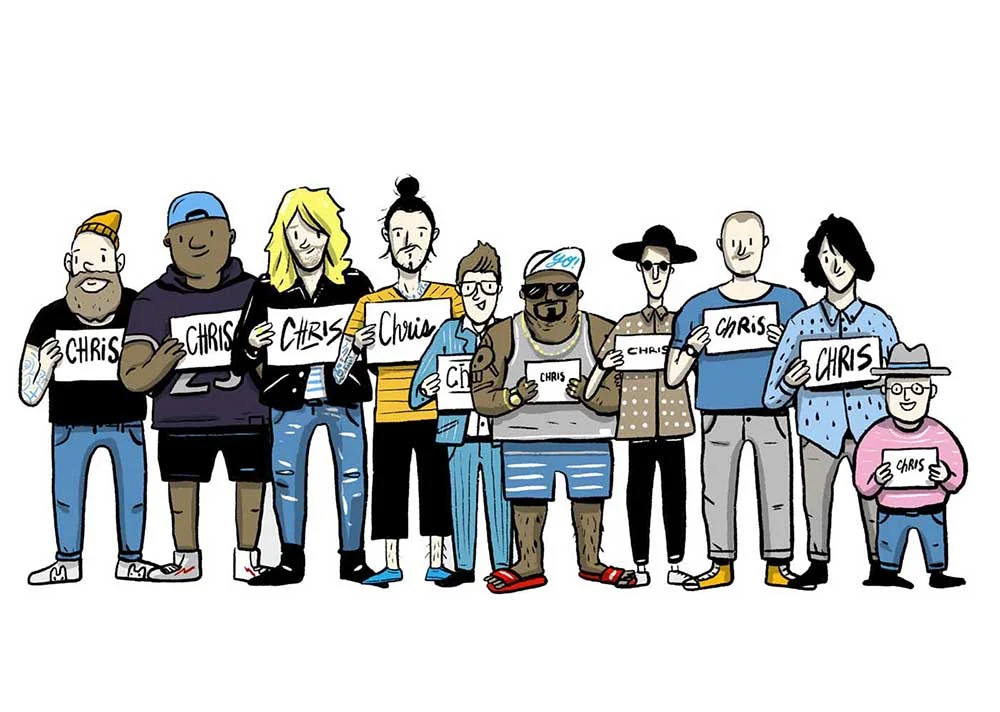 This illustration is a compilation of all the different characters we created for one of Jackie Pirico’s scenes in her video.