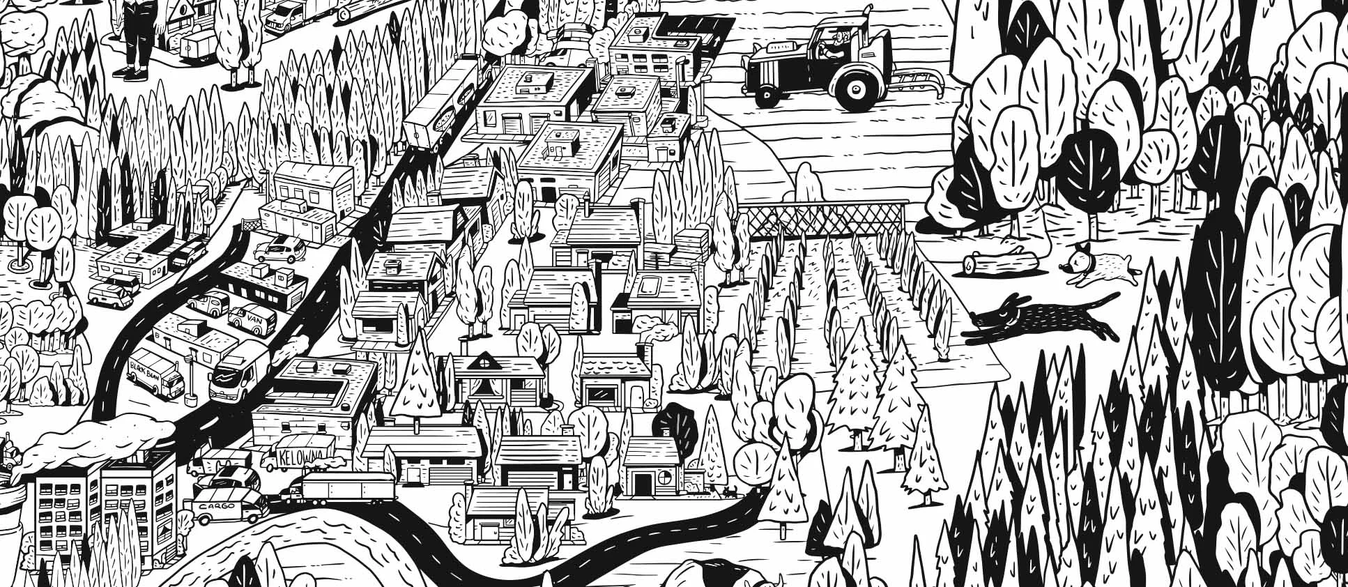 A close up detail of the illustration.
