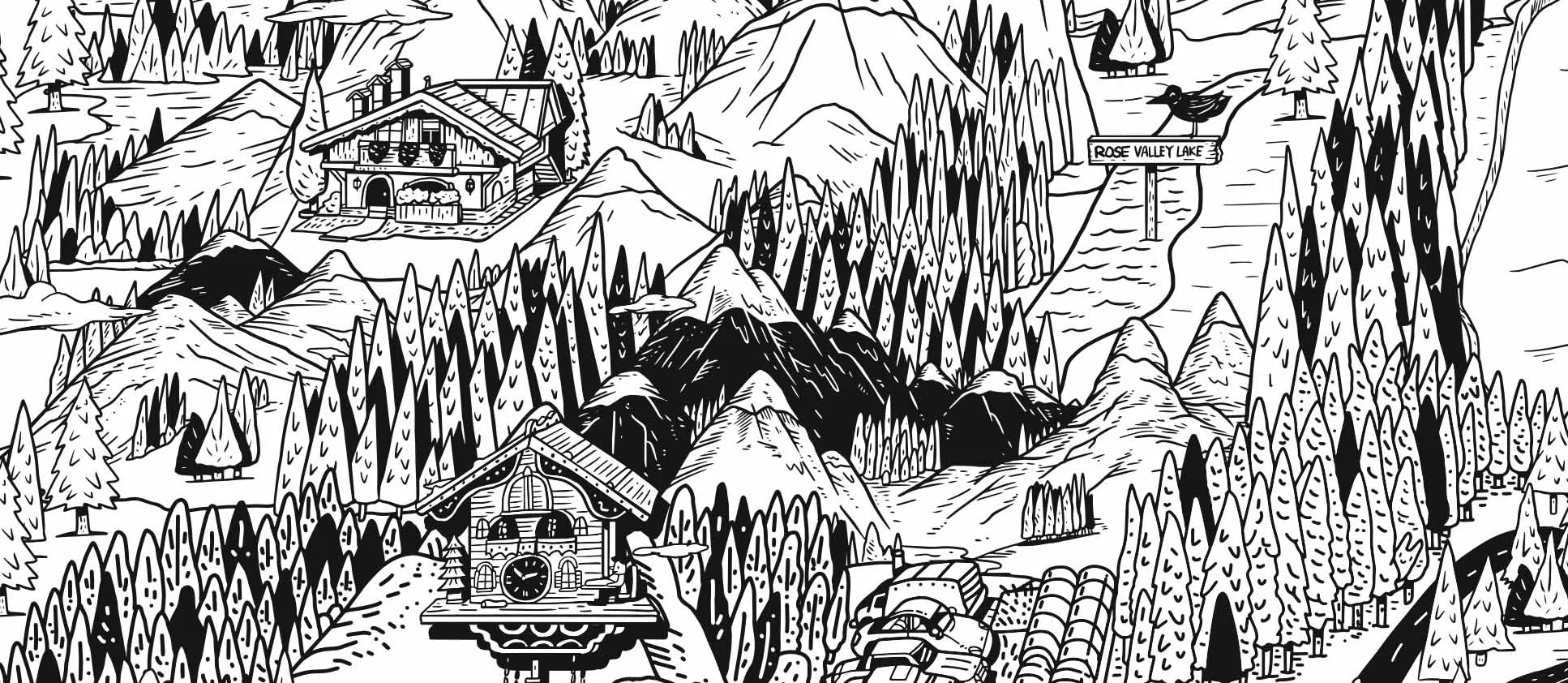 A close up detail of the illustration.