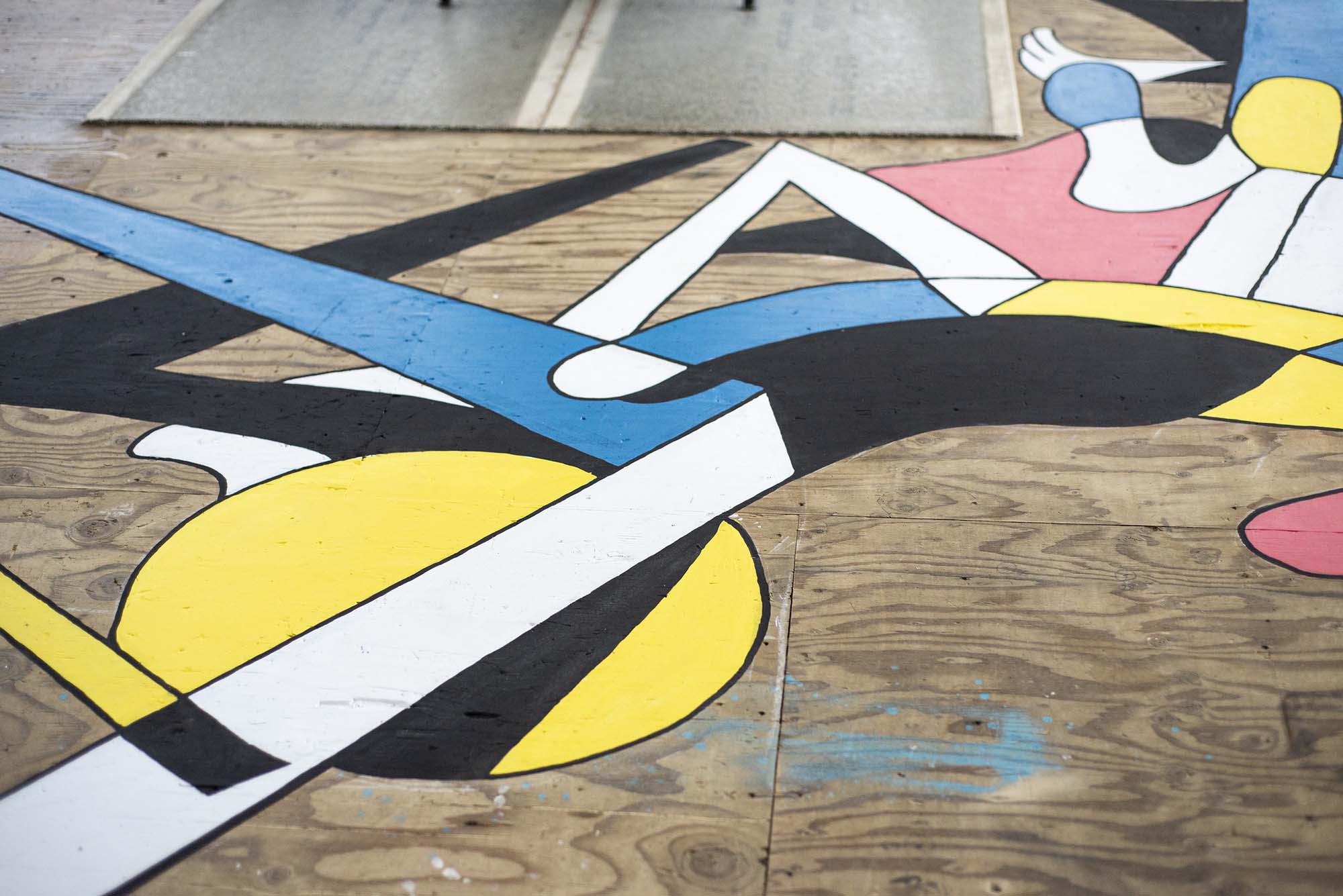 Close up shot of the hand painted art installation.