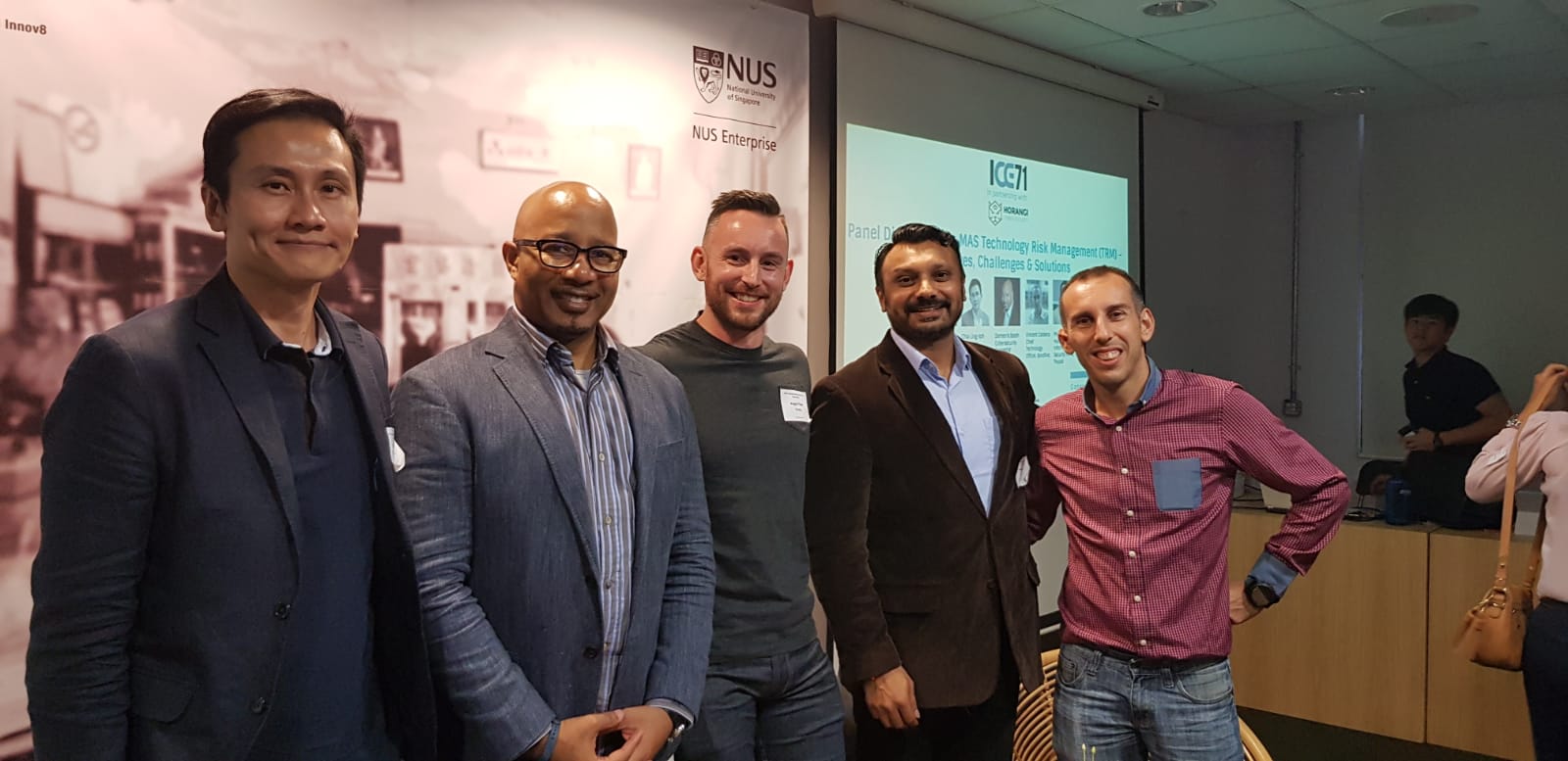 From left to right: Chia Ling Koh (Managing Director, Osborne Clarke), Demetris Booth (Cybersecurity Consultant), Angus Thorn (Head of Incident Response and Threat Intelligence, Horangi), Phoram Mehta (Head of Information Security APAC, Paypal), Vincent Caldeira (Chief Technology Officer, Bondlinc).