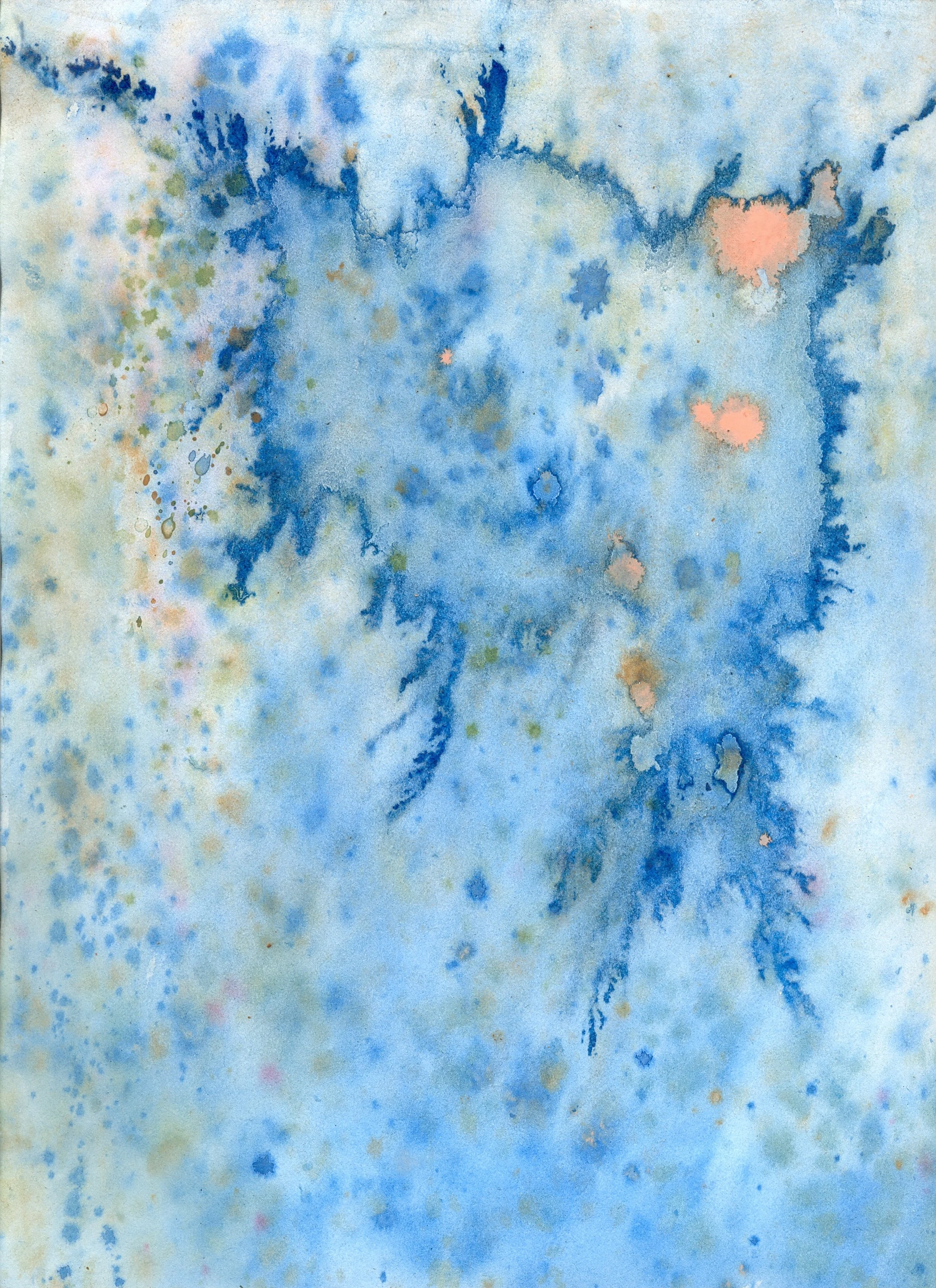  Abstract Blue Watercolour 