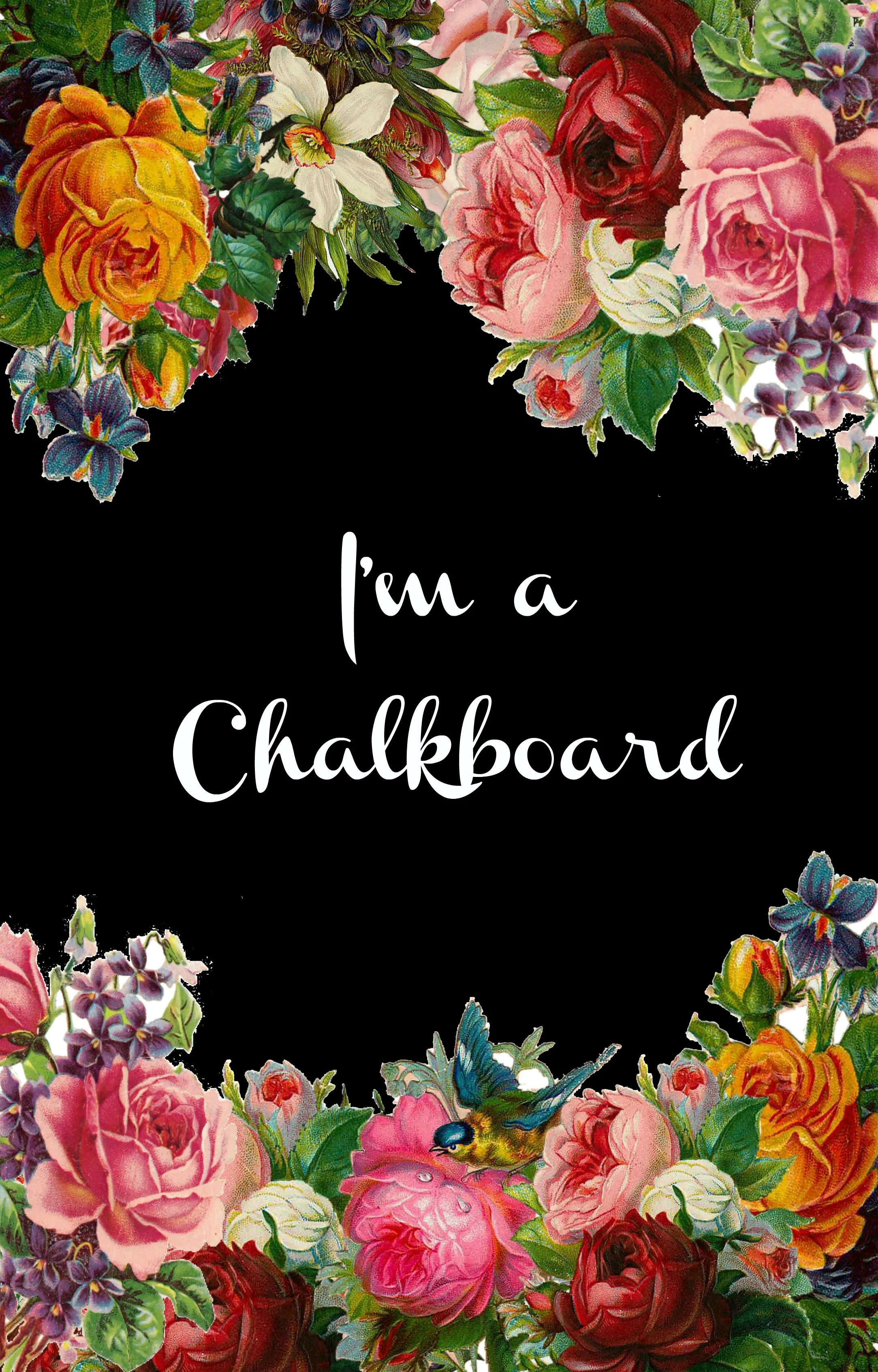 I'm a Chalkboard ~ Summer Blooms Frame