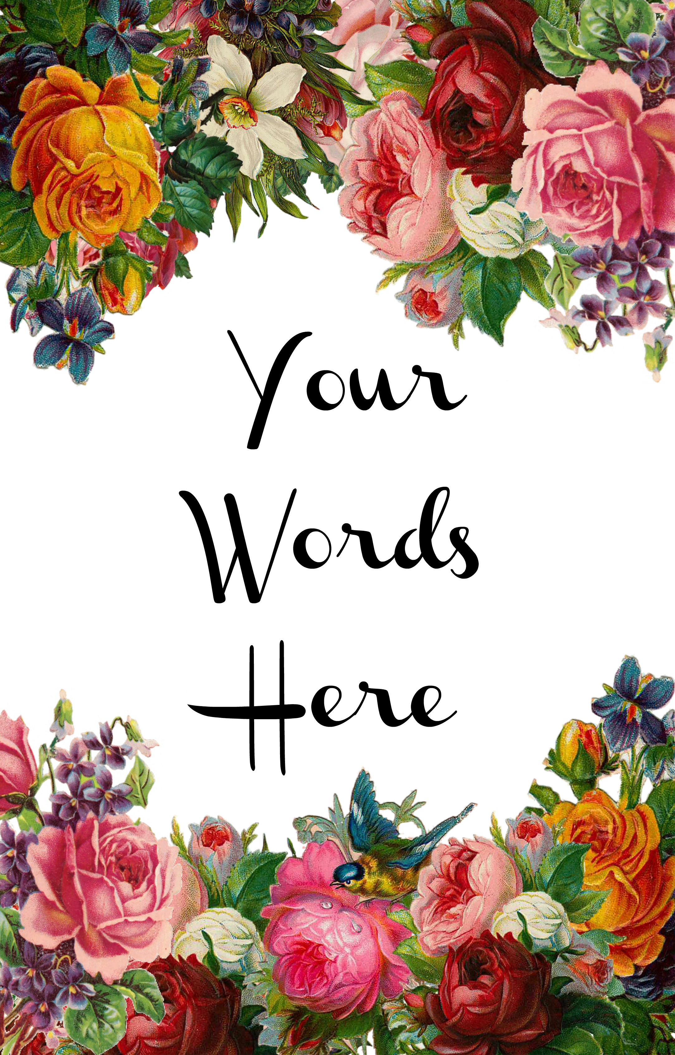 Your Words Here ~ Summer Blooms Frame