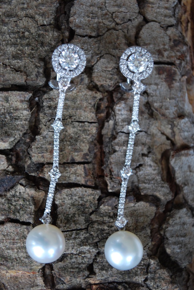 BO OR GRIS BRILLANTS PERLES DE CULTURE