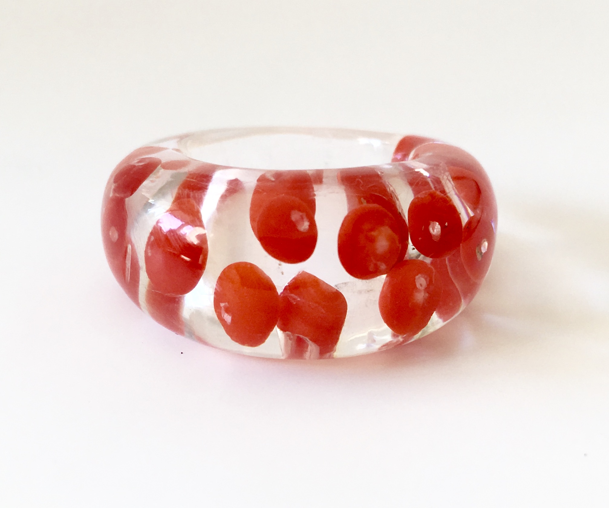 BAGUE PLEXI INCLLUSION CORAUX