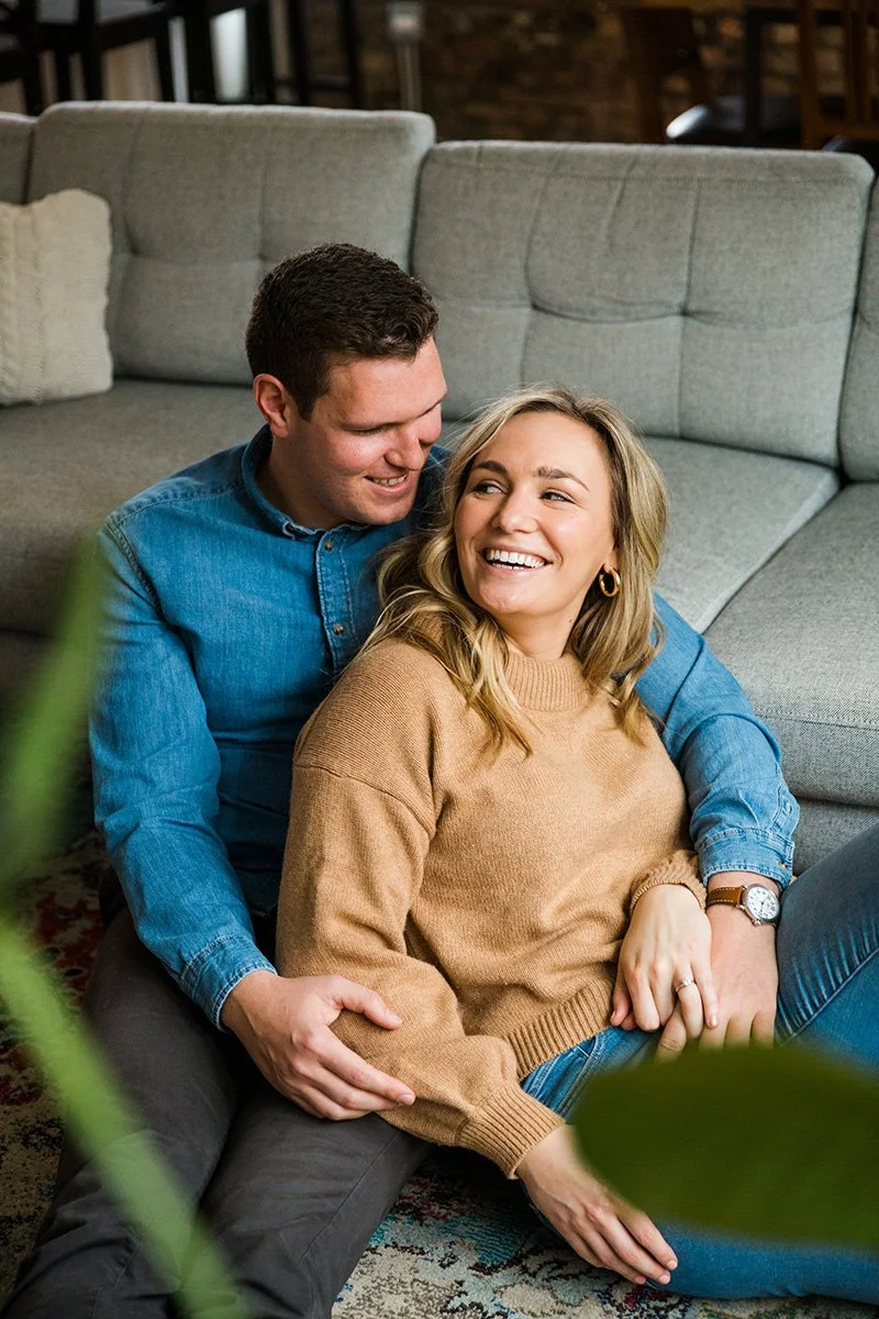 At home Wicker Park Chicago engagement Photos