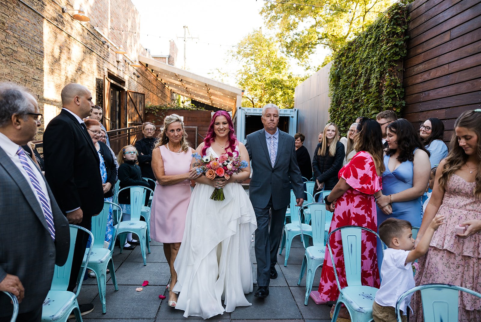 Outdoor wedding ceremony at The Joinery 
