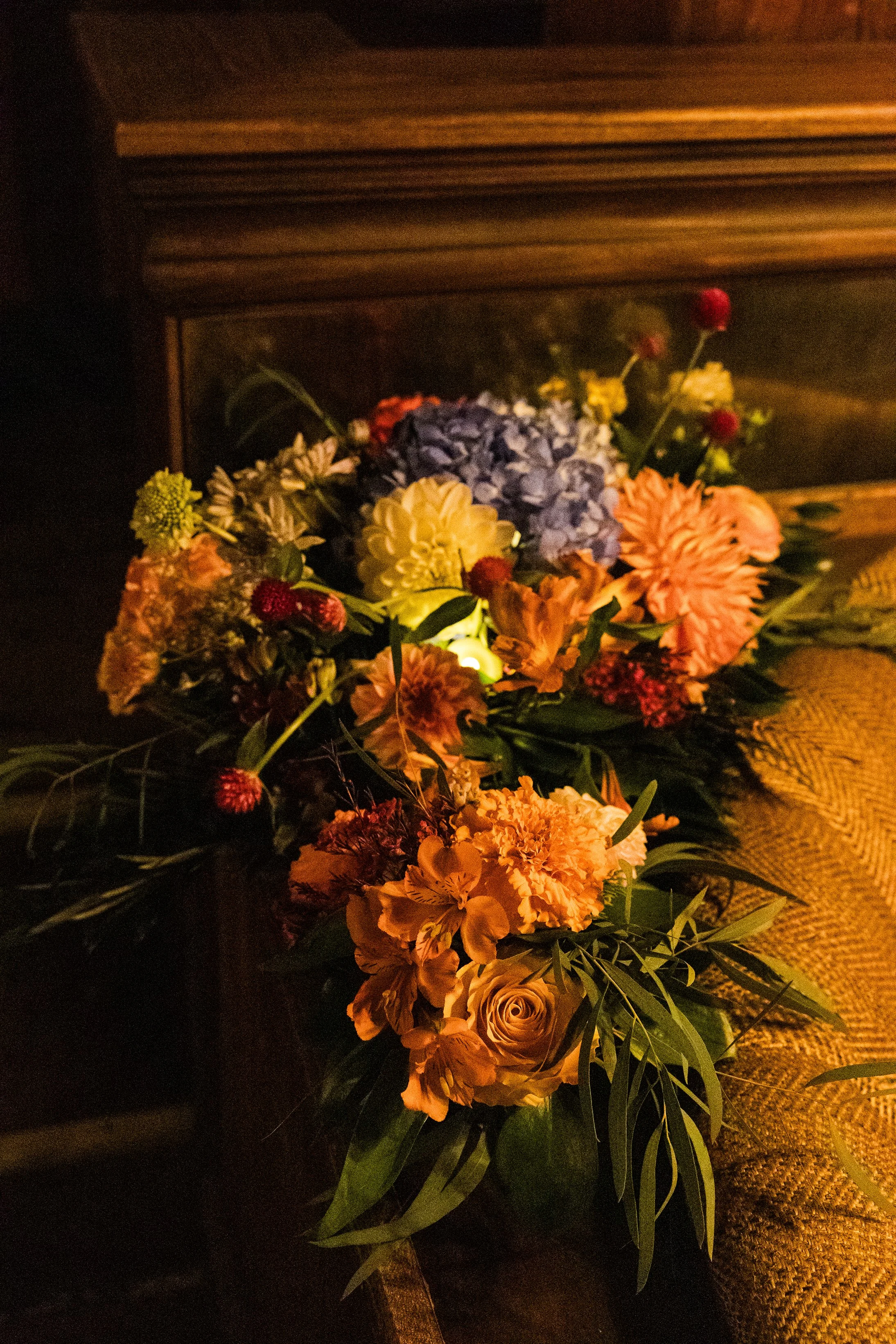 Wedding flowers by The Roof Crop at Gilt Bar