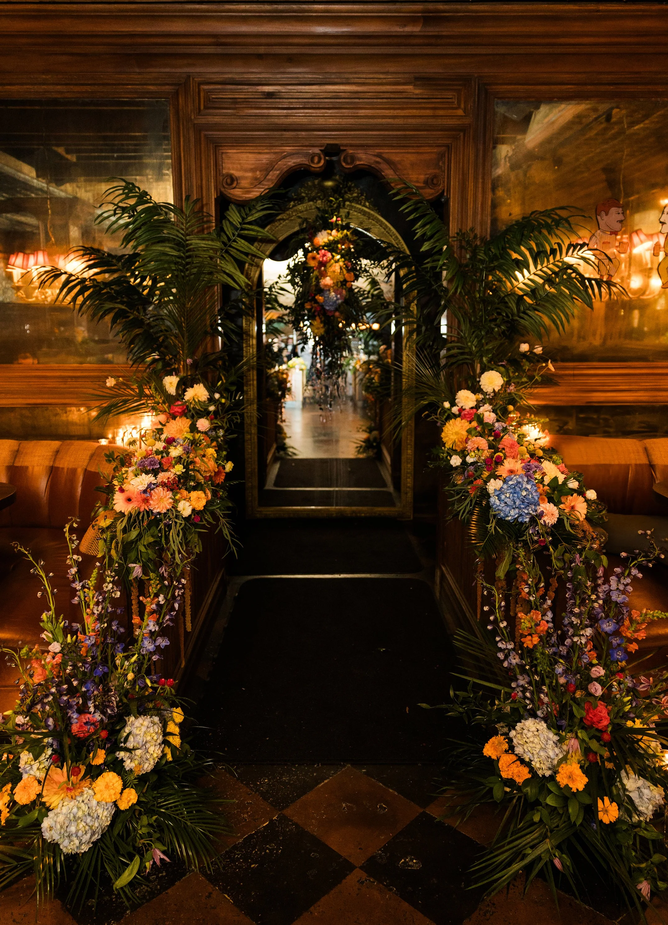 Wedding florals by The Roof Crop at Gilt Bar