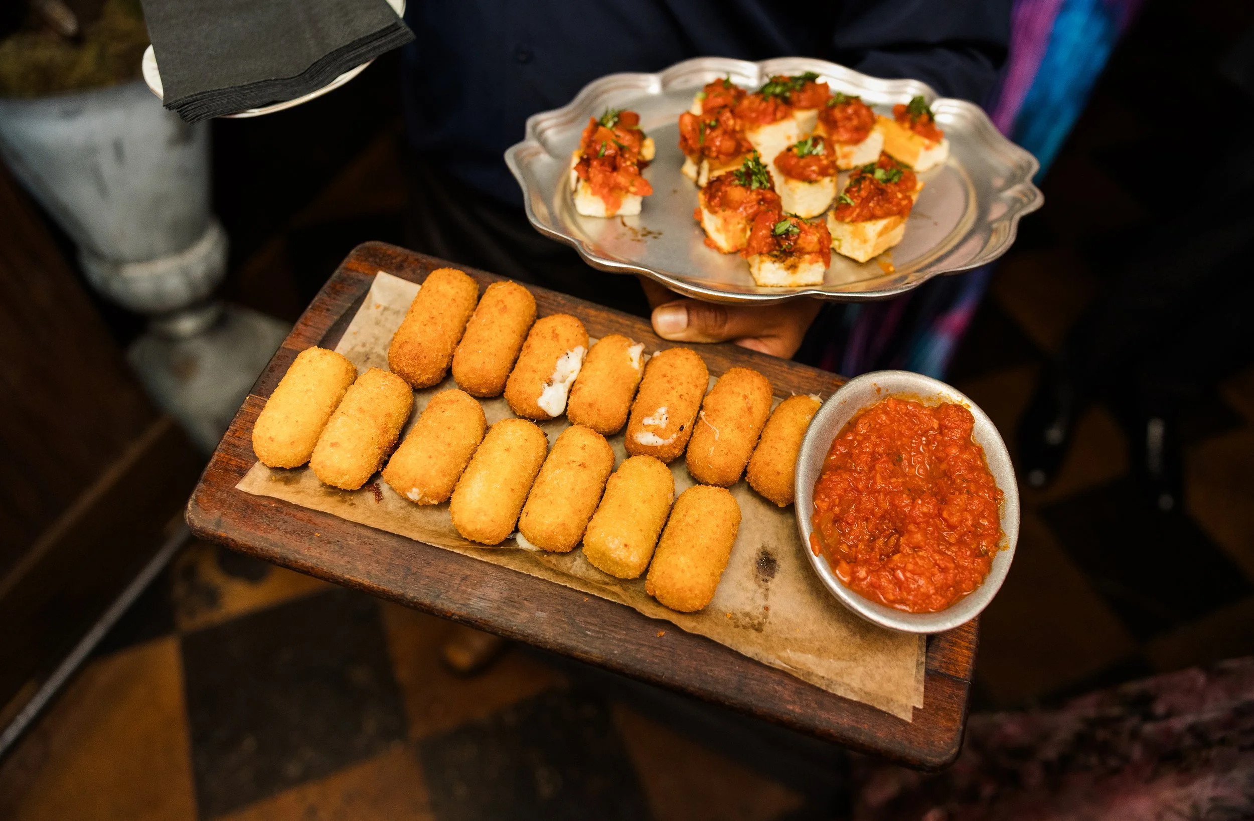 Mozzarella sticks at Gilt Bar wedding reception 