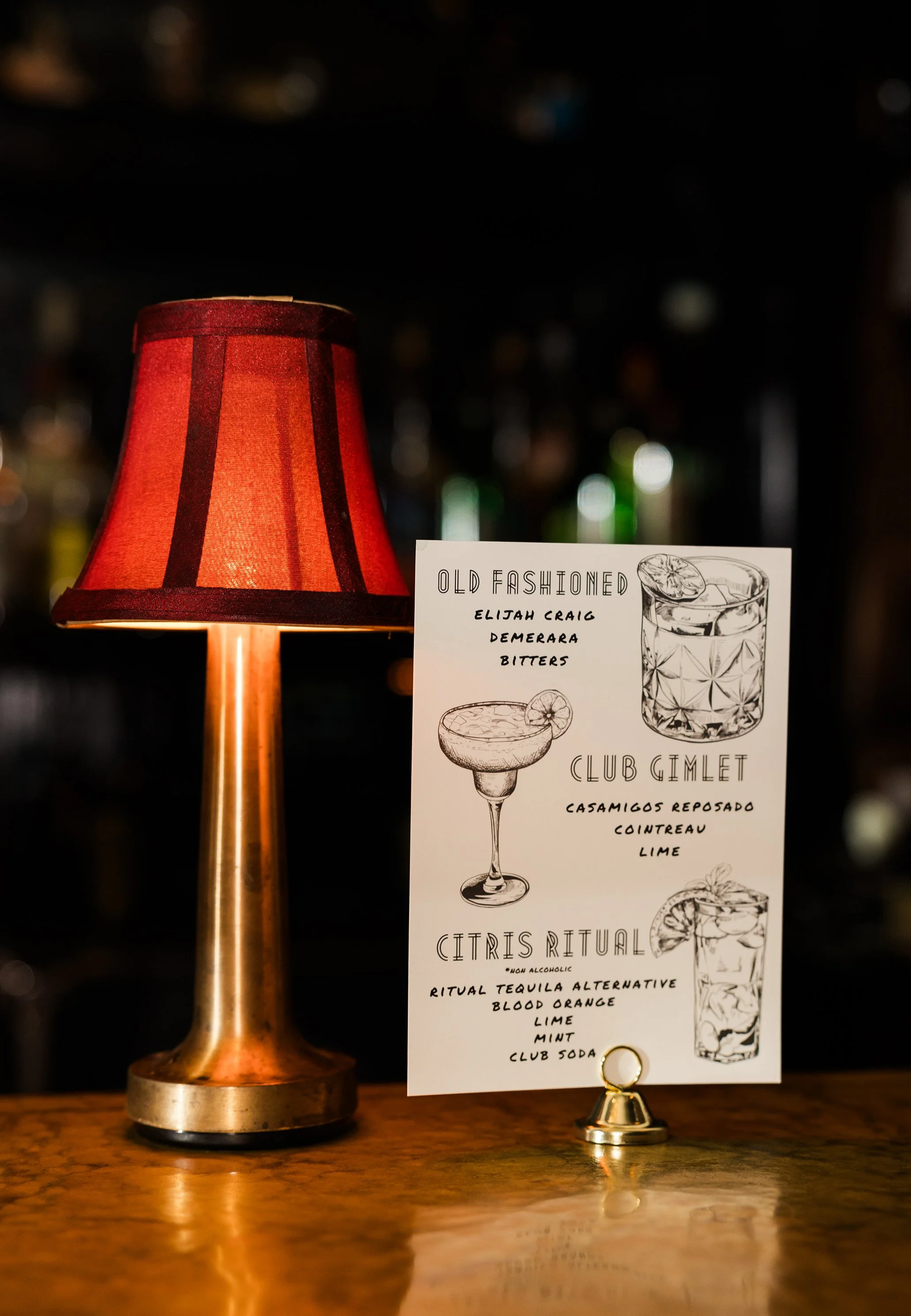 Cocktails at Gilt Bar wedding