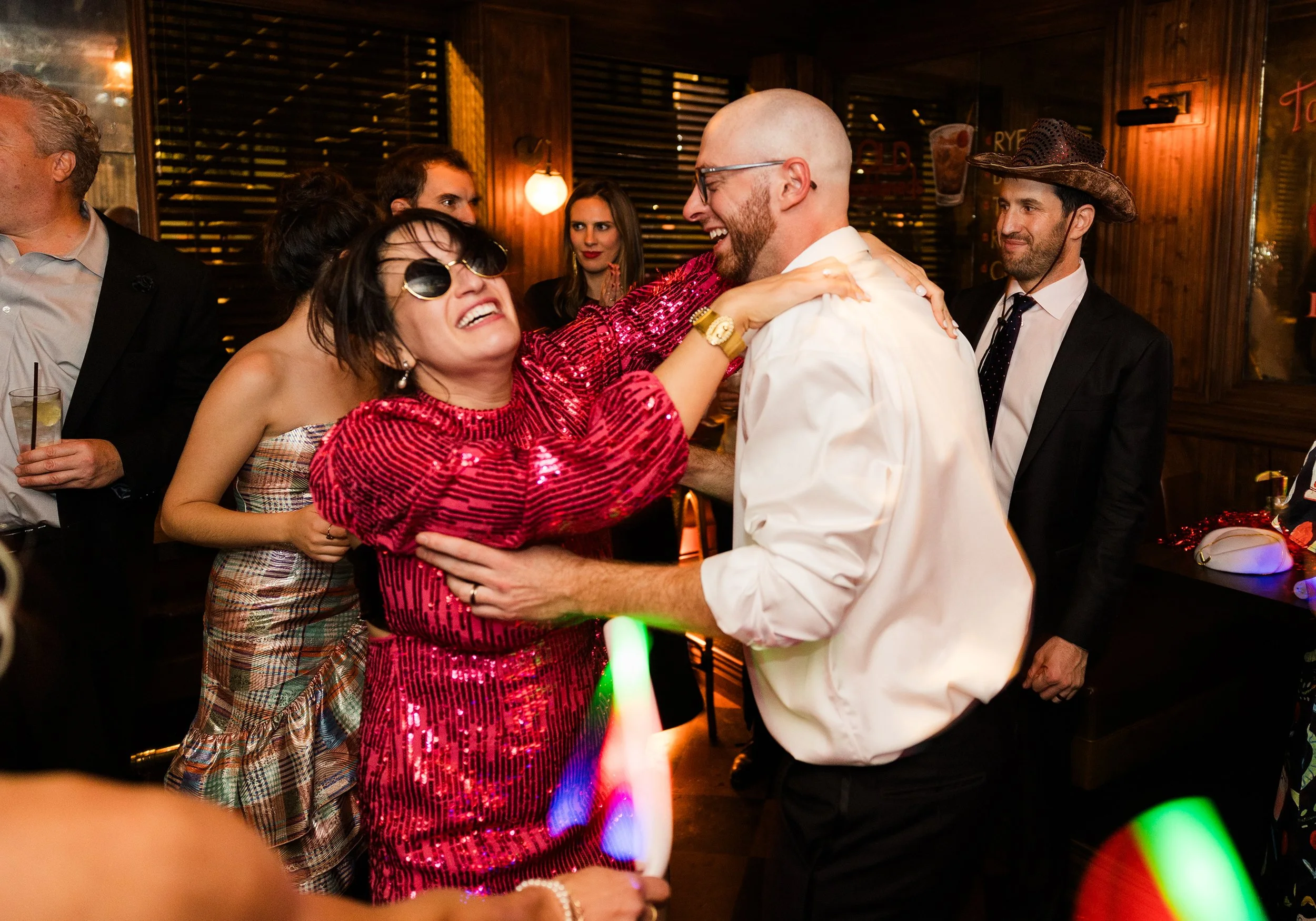 Gilt bar wedding dance floor
