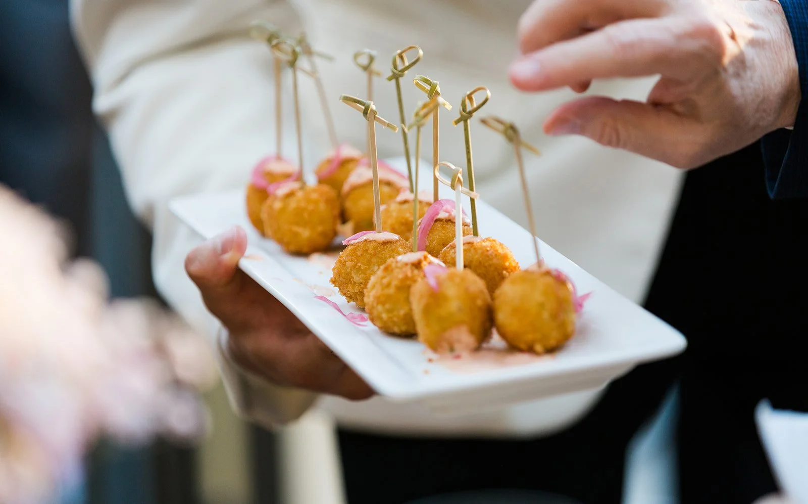 arancini at Gibsons Italia cocktail hour style wedding