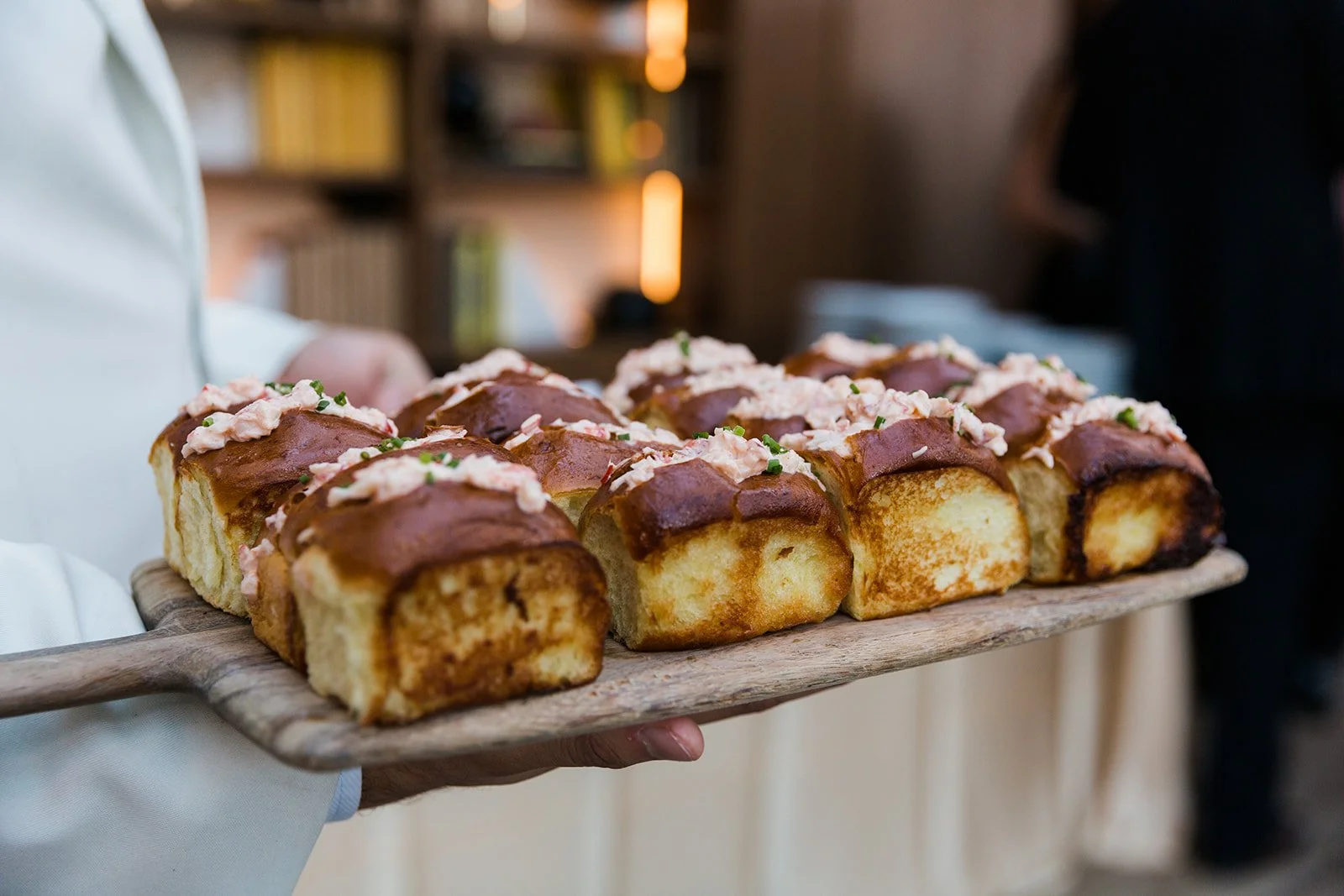 Lobster rolls at Gibsons Italia cocktail hour style wedding reception