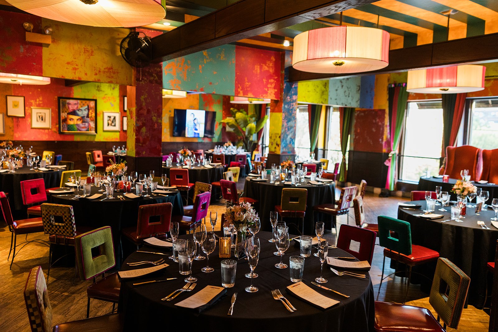 Colorful wedding reception Carnival Chicago 