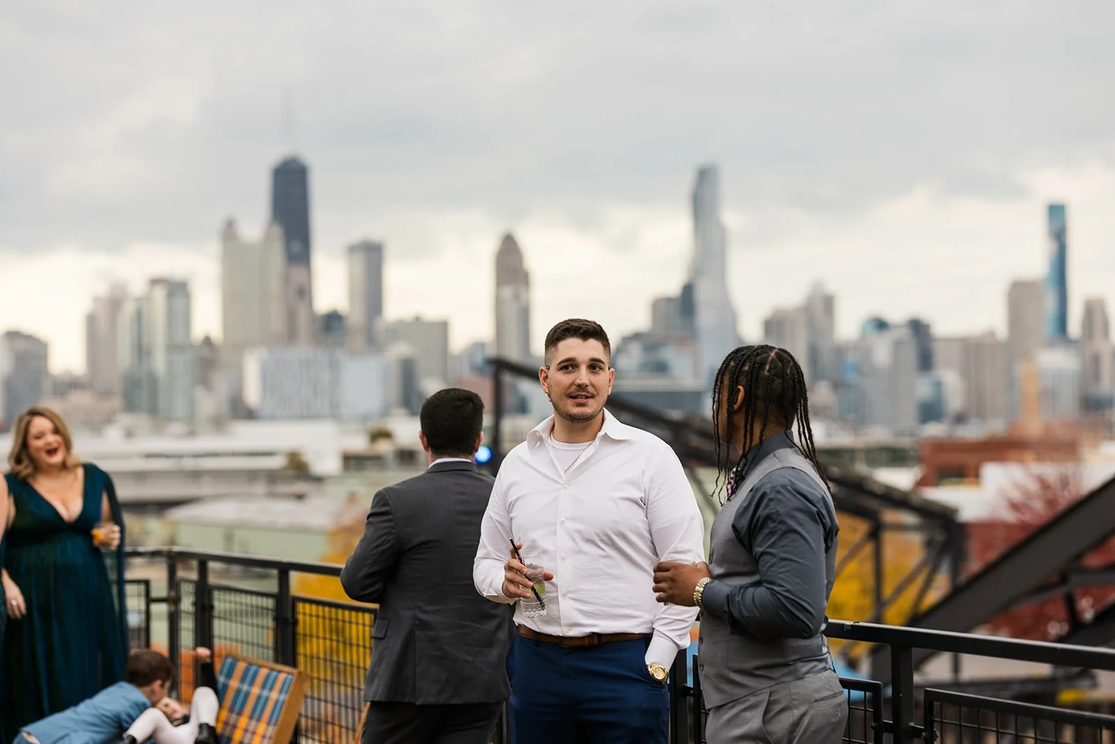 Candid photo of guests at the salt shed Chicago 