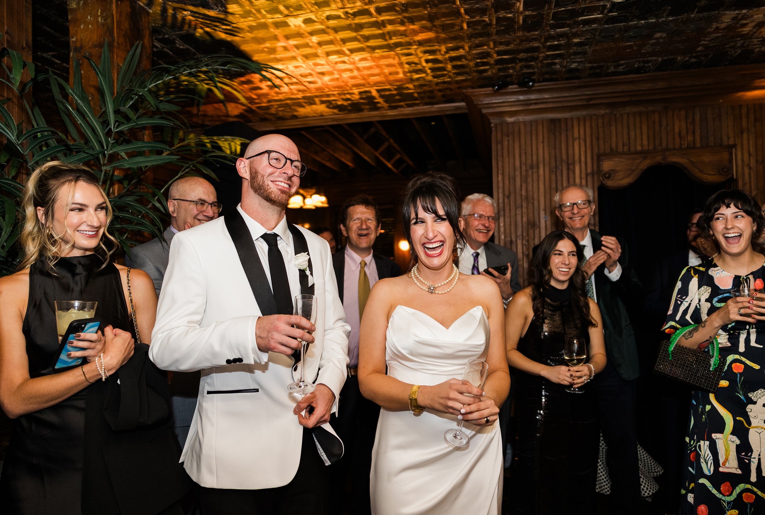 Gilt Bar wedding candid 