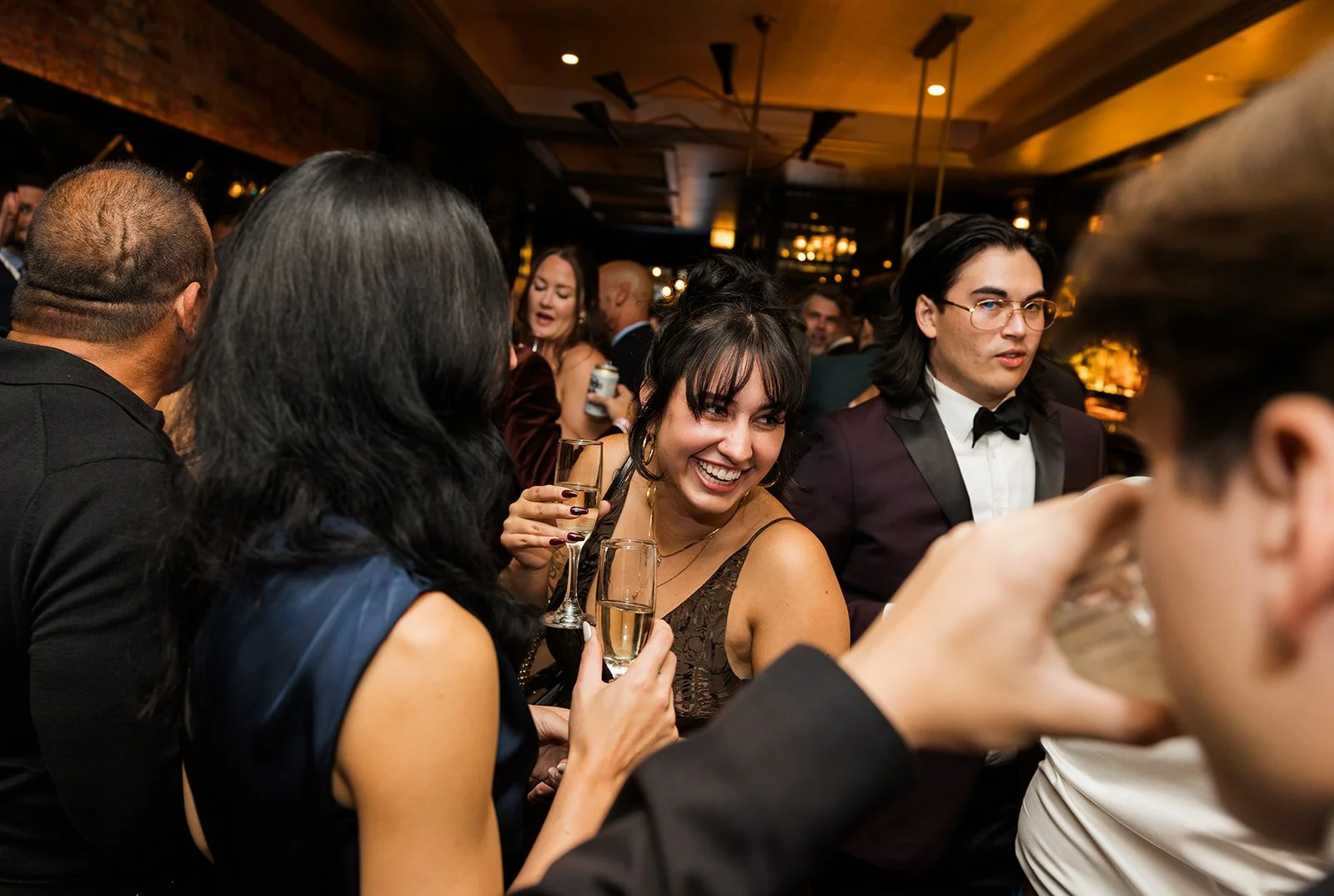 Wedding reception at the whiskey bar at Celeste 