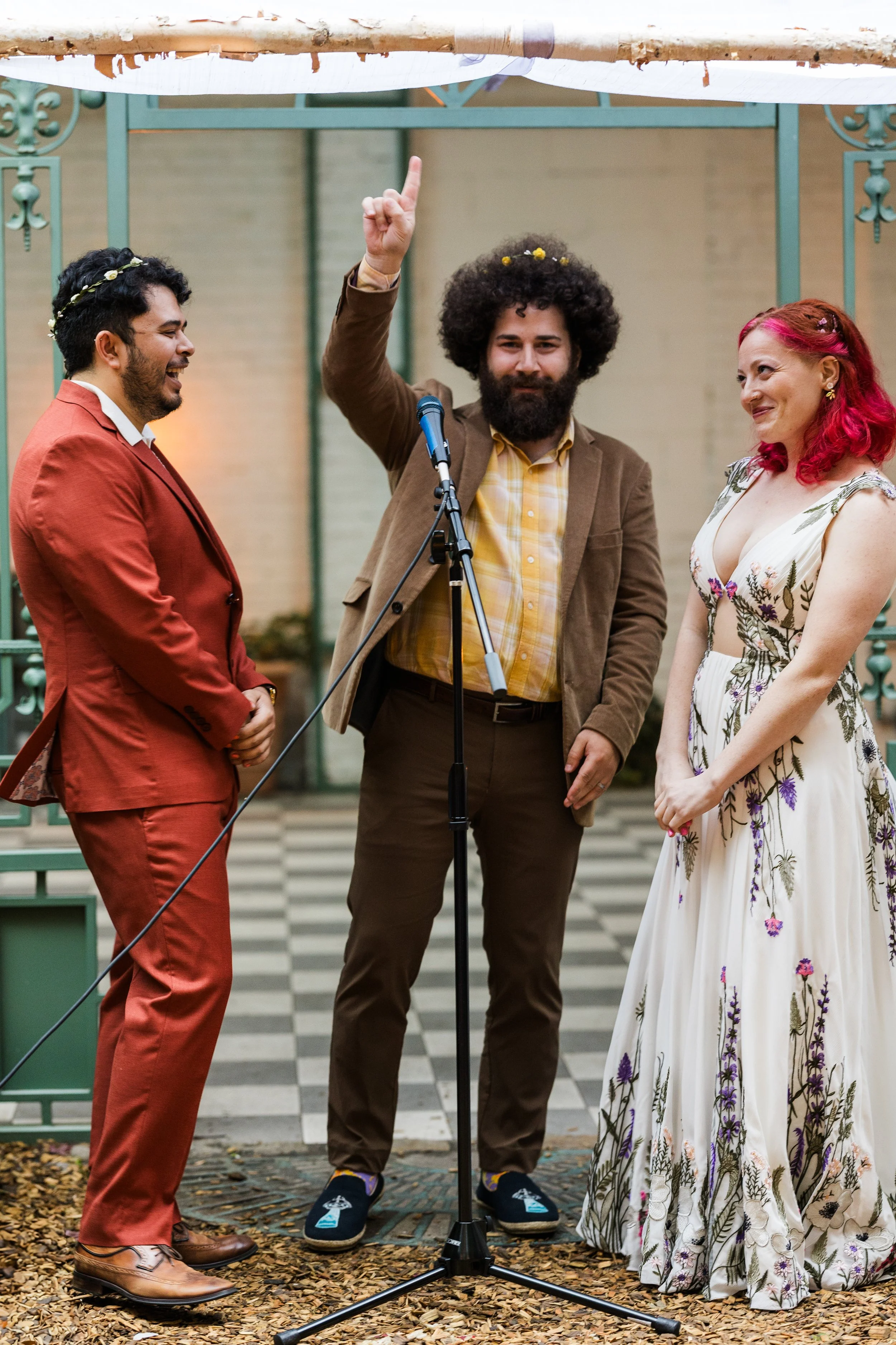 Non traditional queer Jewish Brooklyn garden wedding