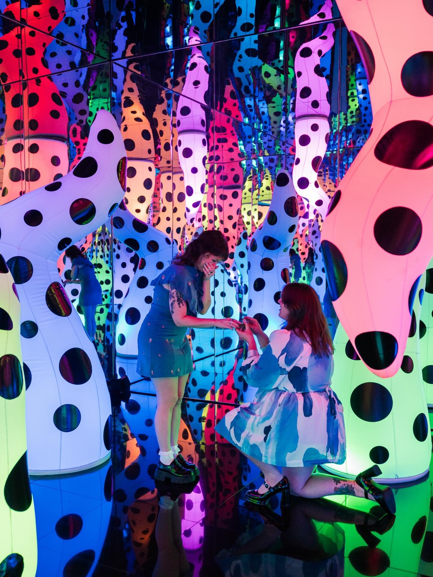 Easily one of the coolest proposals I&rsquo;ve ever photographed! Maggie wanted to propose to Gracie in Yayoi Kusama&rsquo;s Love Is Calling instillation where they had their first date years ago, in a different museum and different state. I was so s