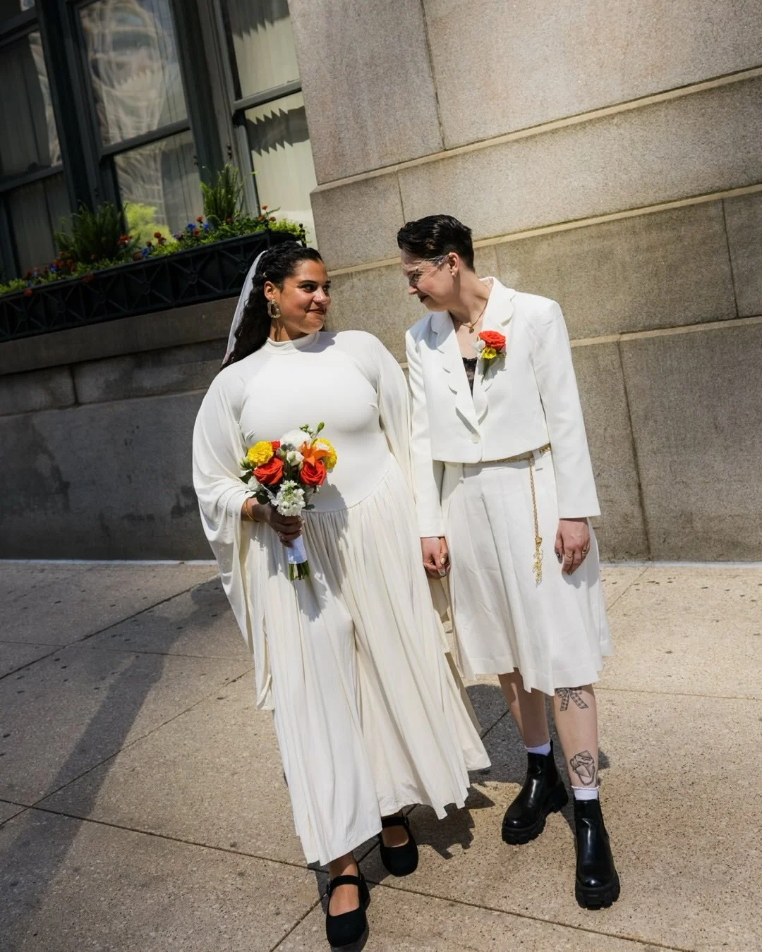 C&amp;J just set the bar so high for wedding fashions for the rest of the year! 💫 I had the best time with this early morning, post rainstorm elopement with these two! 🤍🤍

#chicagoelopementphotographer #chicagoelopement #queerweddingphotographer #